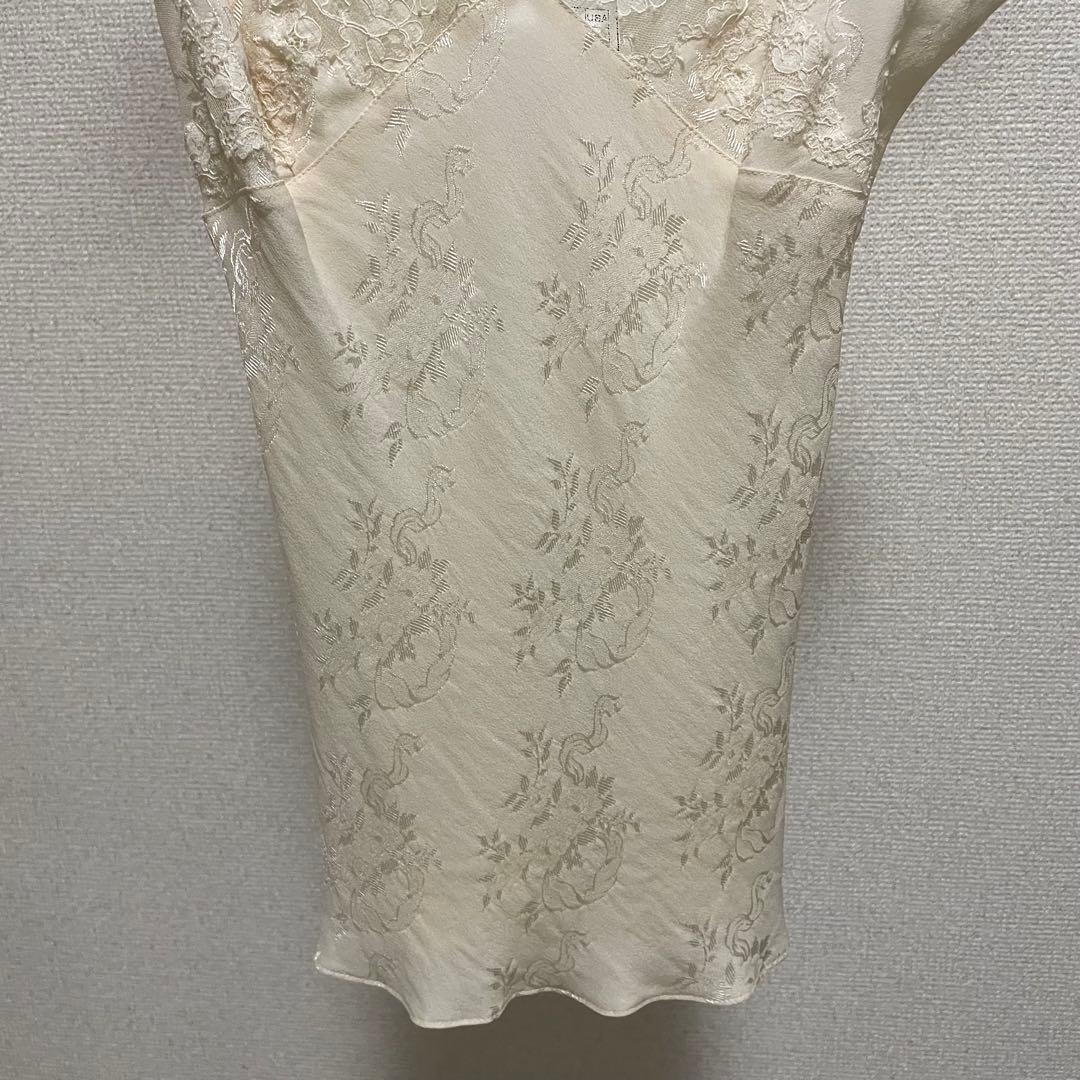 Christian Dior シルクレースキャミソール アイボリー 36