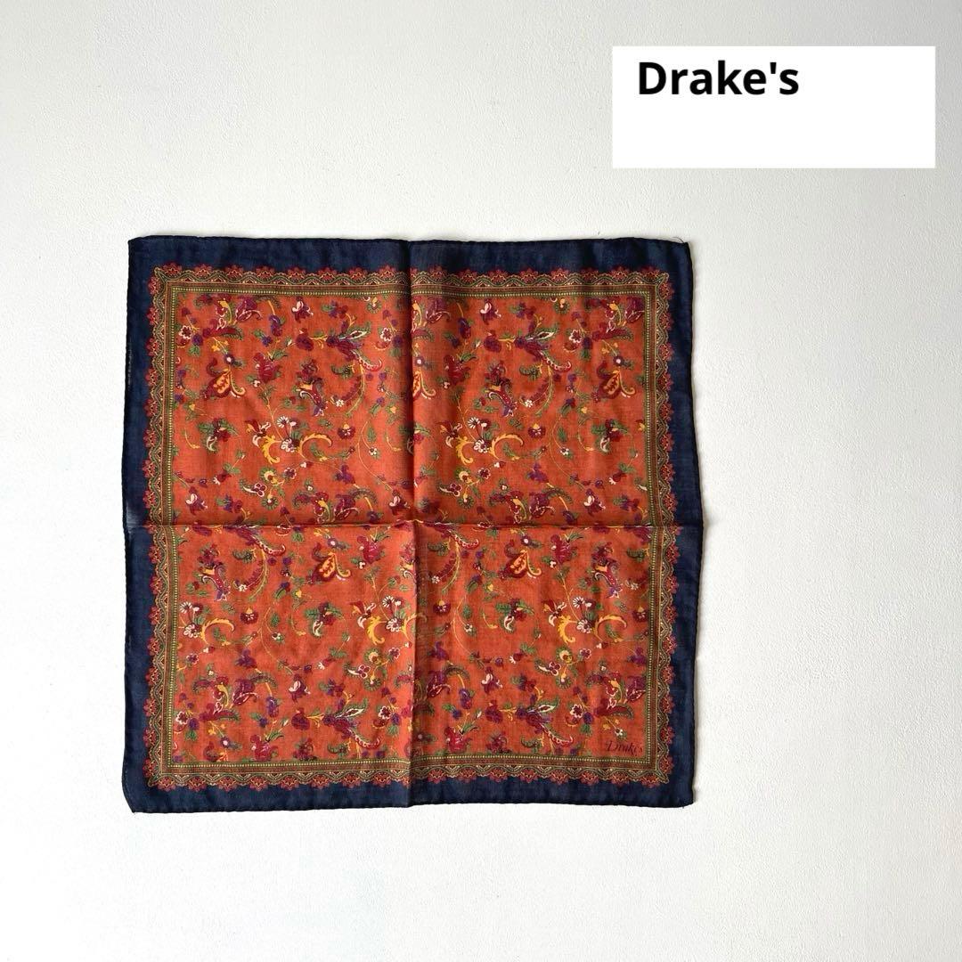 【未使用】Drake'sハンカチ ポケットチーフ ドレイクス