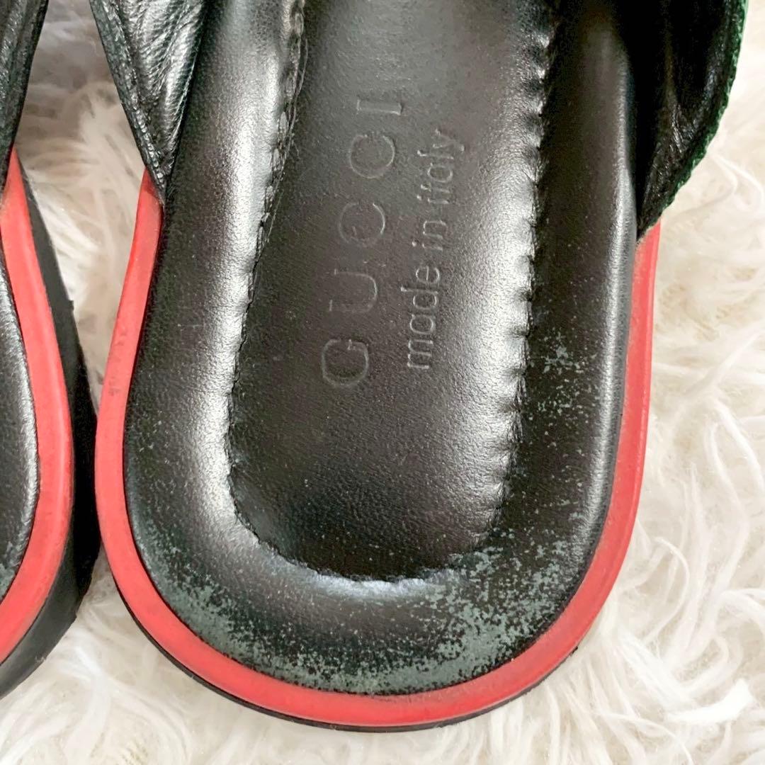 GUCCI　グッチ　シェリーライン　グッチシマ　GGロゴ　トング　レザーサンダル