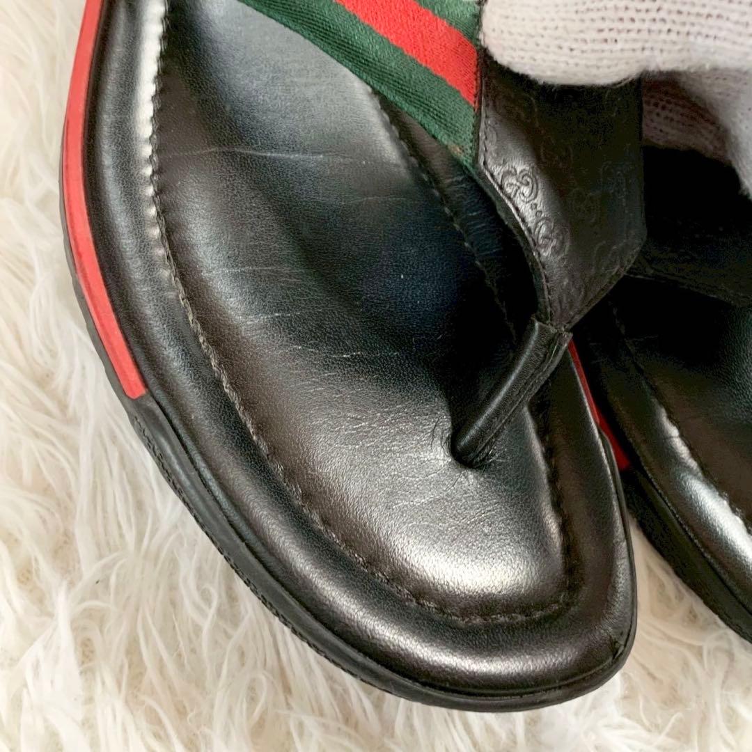 GUCCI　グッチ　シェリーライン　グッチシマ　GGロゴ　トング　レザーサンダル