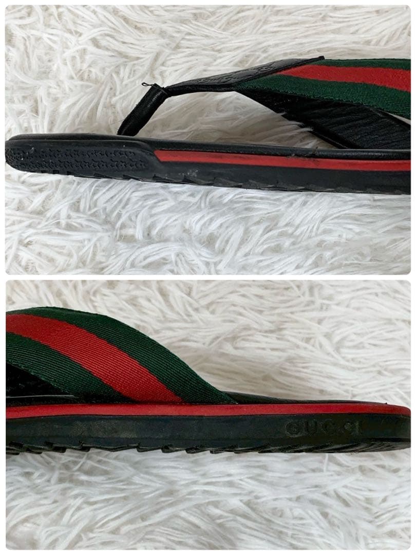 GUCCI　グッチ　シェリーライン　グッチシマ　GGロゴ　トング　レザーサンダル
