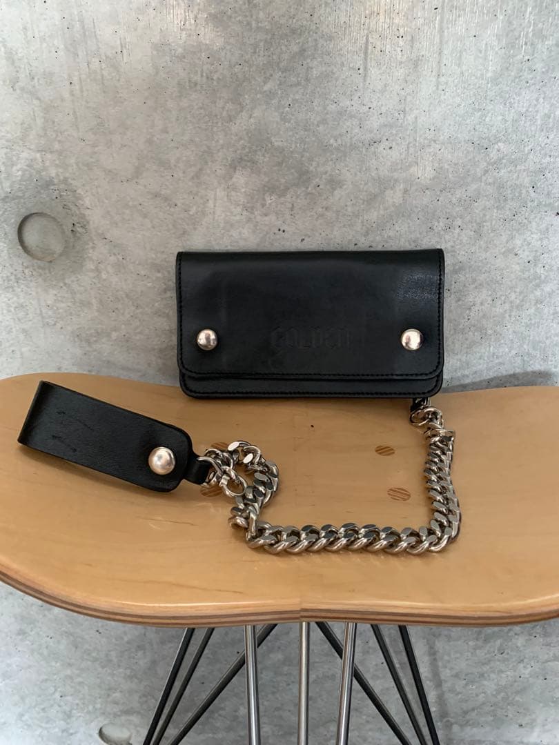 ゴールデングース　ブラックレザーウォレットチェーン