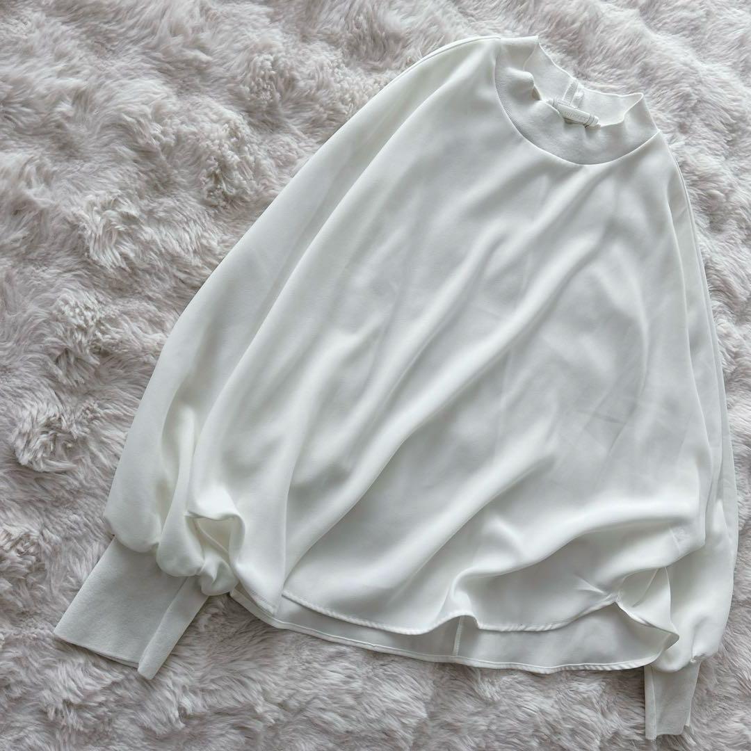 ビアズリー★ニットコンビドルマンブラウス　ホワイト