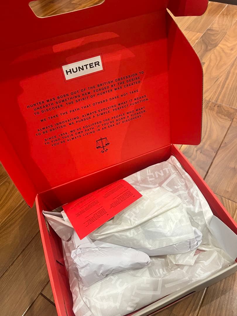HUNTER ブラックショートブーツ レインブーツ 箱あり