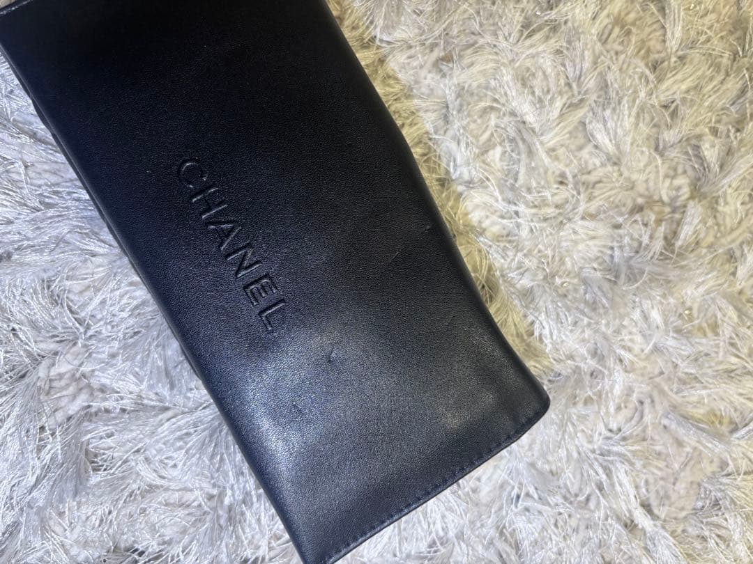 CHANEL ラウンドサングラス 黒 レザーケース付き