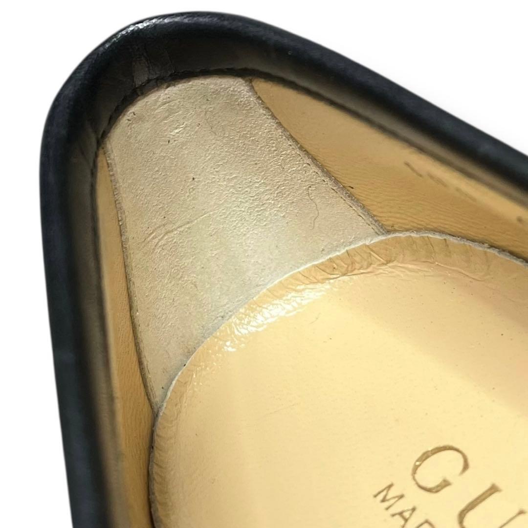美品 GUCCI グッチ ホースビット レザー ローファー 革靴 ブラック 黒