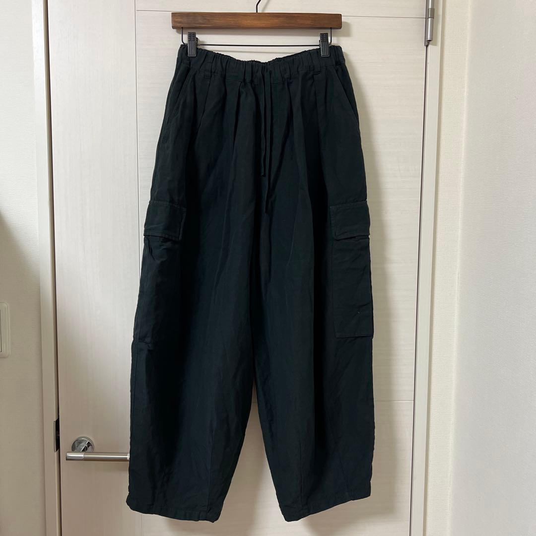 nest Robe コットンリネン石目 コクーンカーゴパンツ　スミクロ