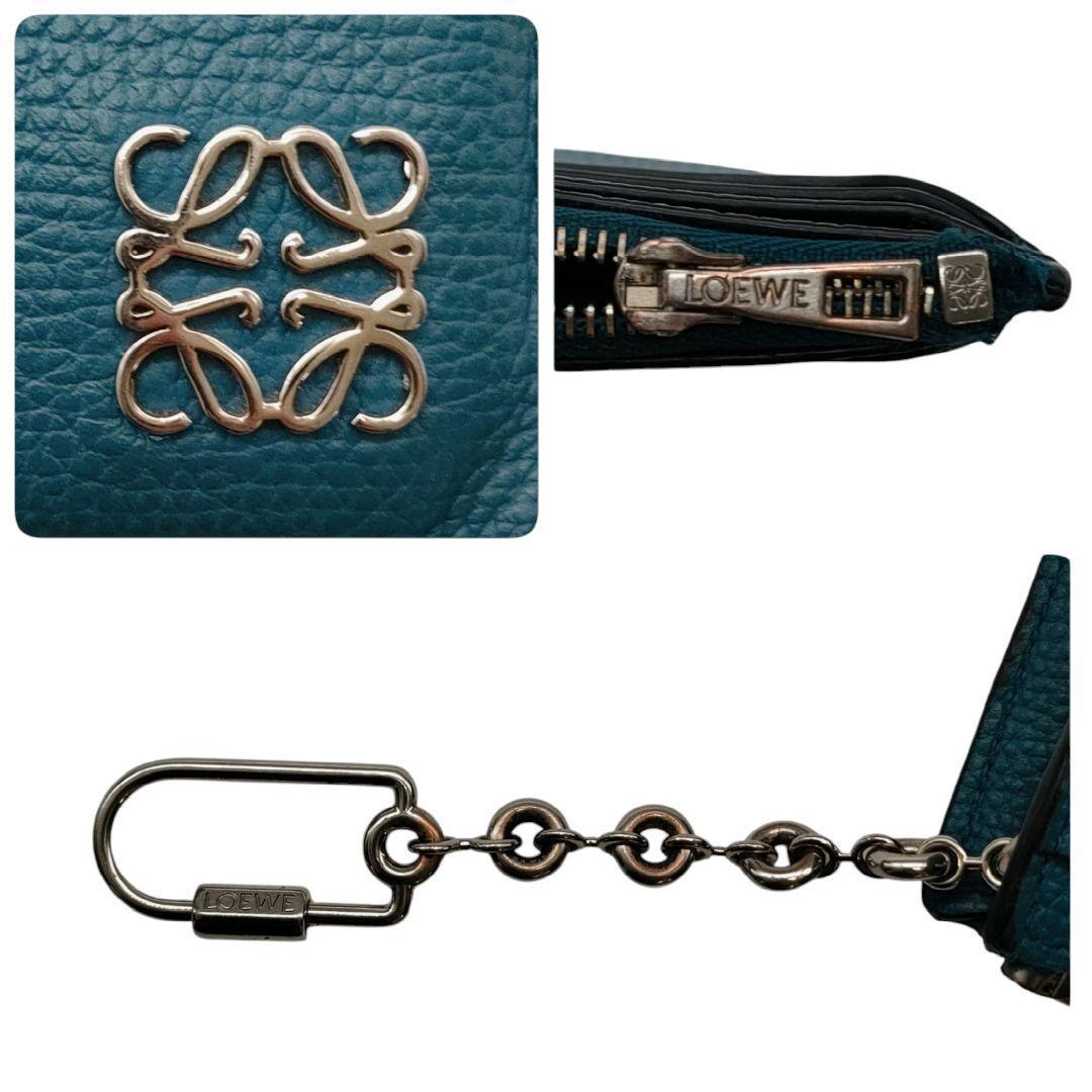 ロエベ　ケース　希少　スクエアカードホルダー　アナグラム　グリーン