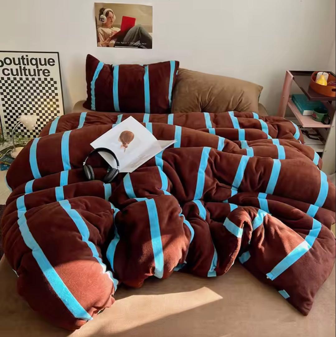 新品　秋冬　布団カバー 掛け布団カバー シングル3点セット ウォッシャブル加工