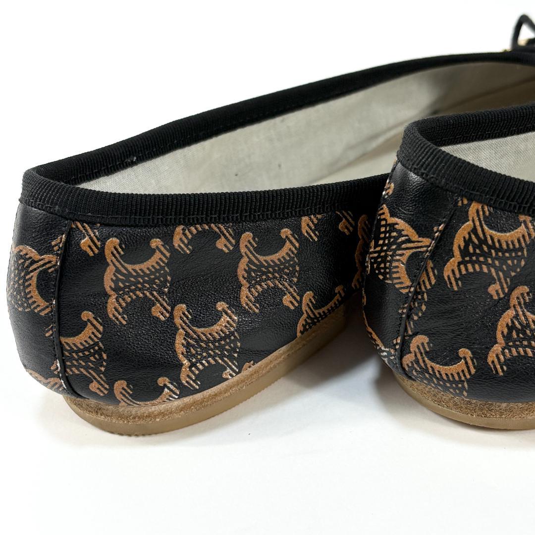 美品 CELINE バレリーナ / トリオンフ&レース プリント 37 シューズ