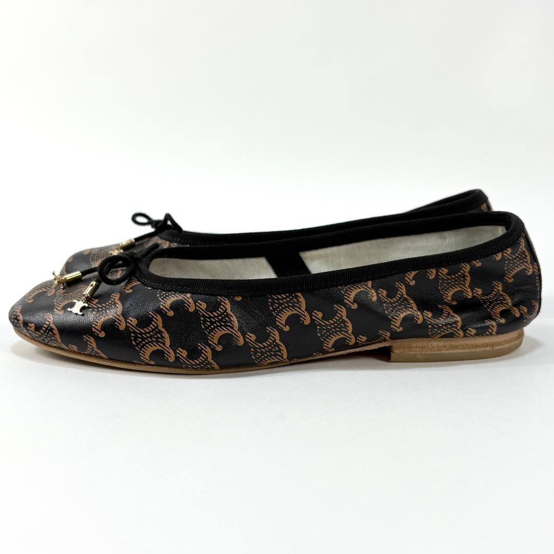 美品 CELINE バレリーナ / トリオンフ&レース プリント 37 シューズ