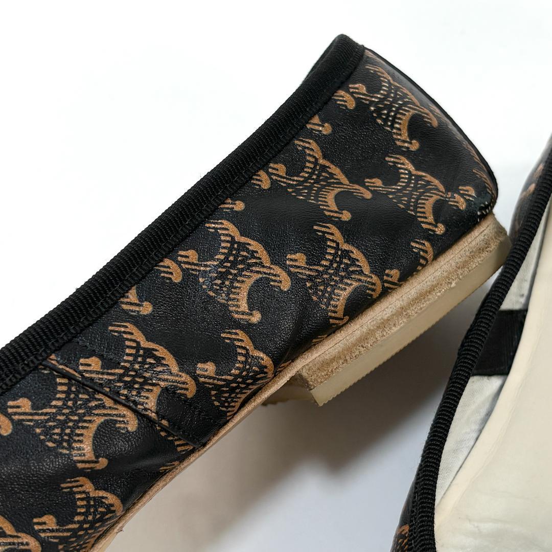 美品 CELINE バレリーナ / トリオンフ&レース プリント 37 シューズ