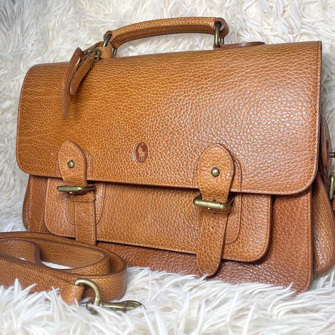 【美品✨】ラルフローレン　シボ革　2way ビジネスバッグ　メッセンジャーバッグ