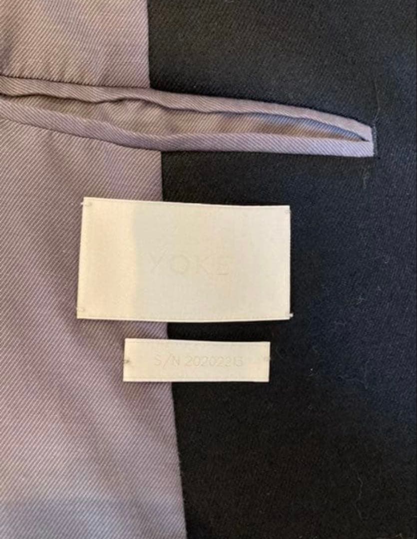 YOKEブラック ダブルブレスト テーラードジャケット