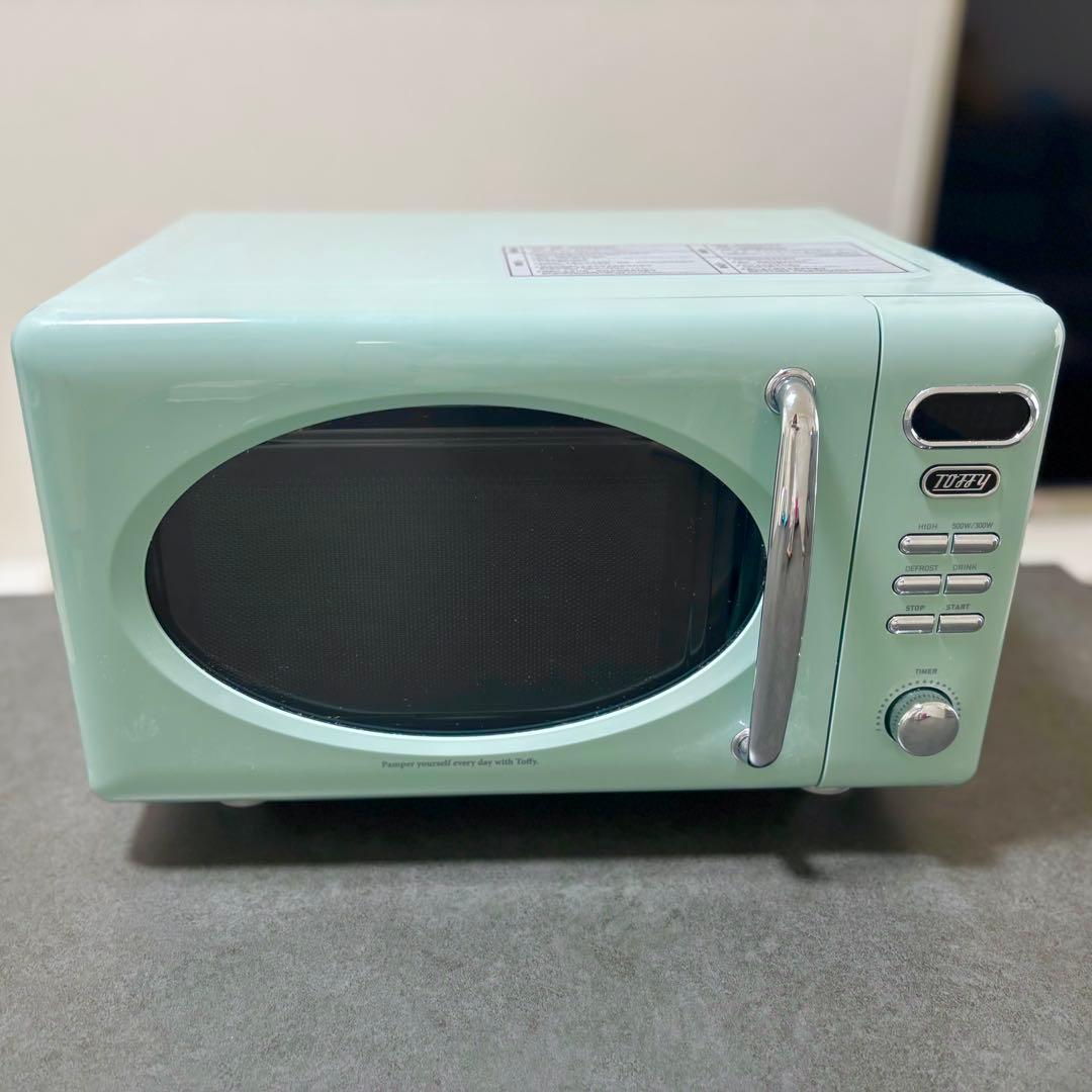 美品 toffy ペールアクア 電子レンジ
