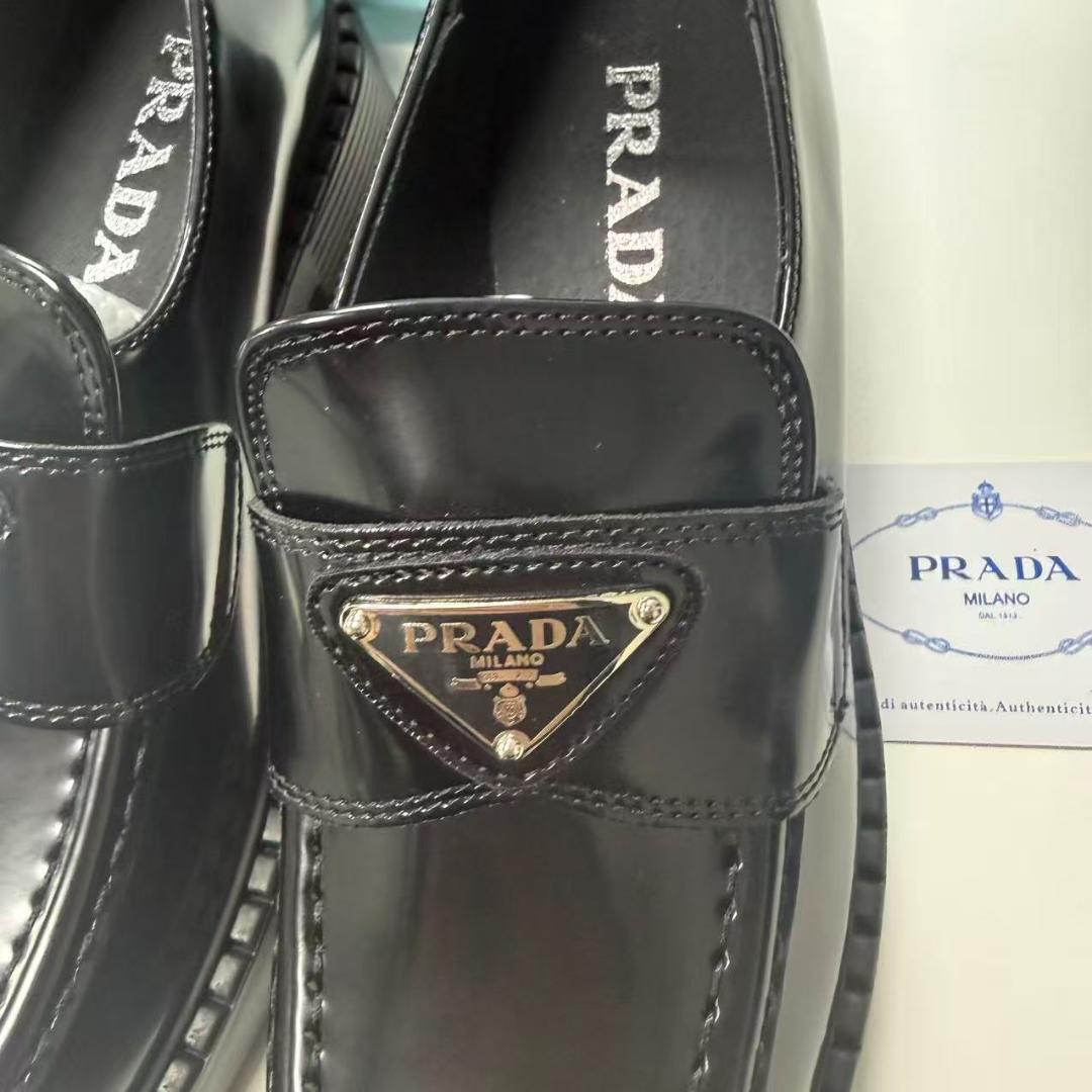 美品✨ ブラック ローファープラダレディース24センチ 37 BOX付