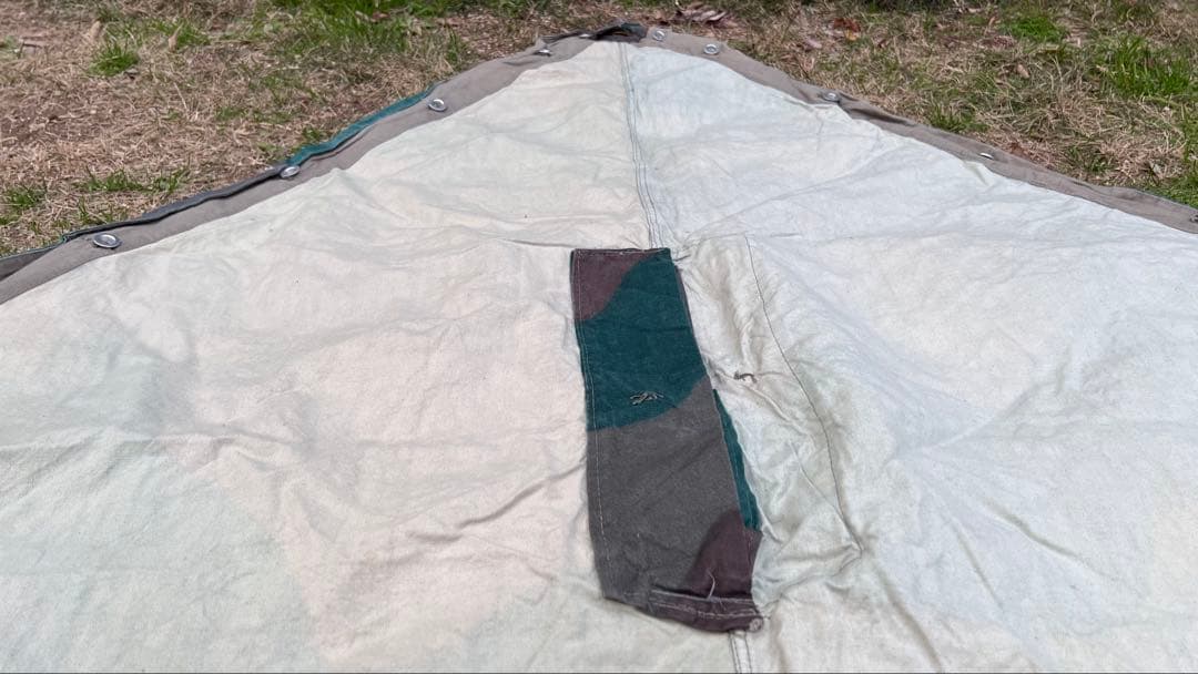 スウェーデン軍 三角 軍幕 USED（良好）　（リネン×コットン混紡）②