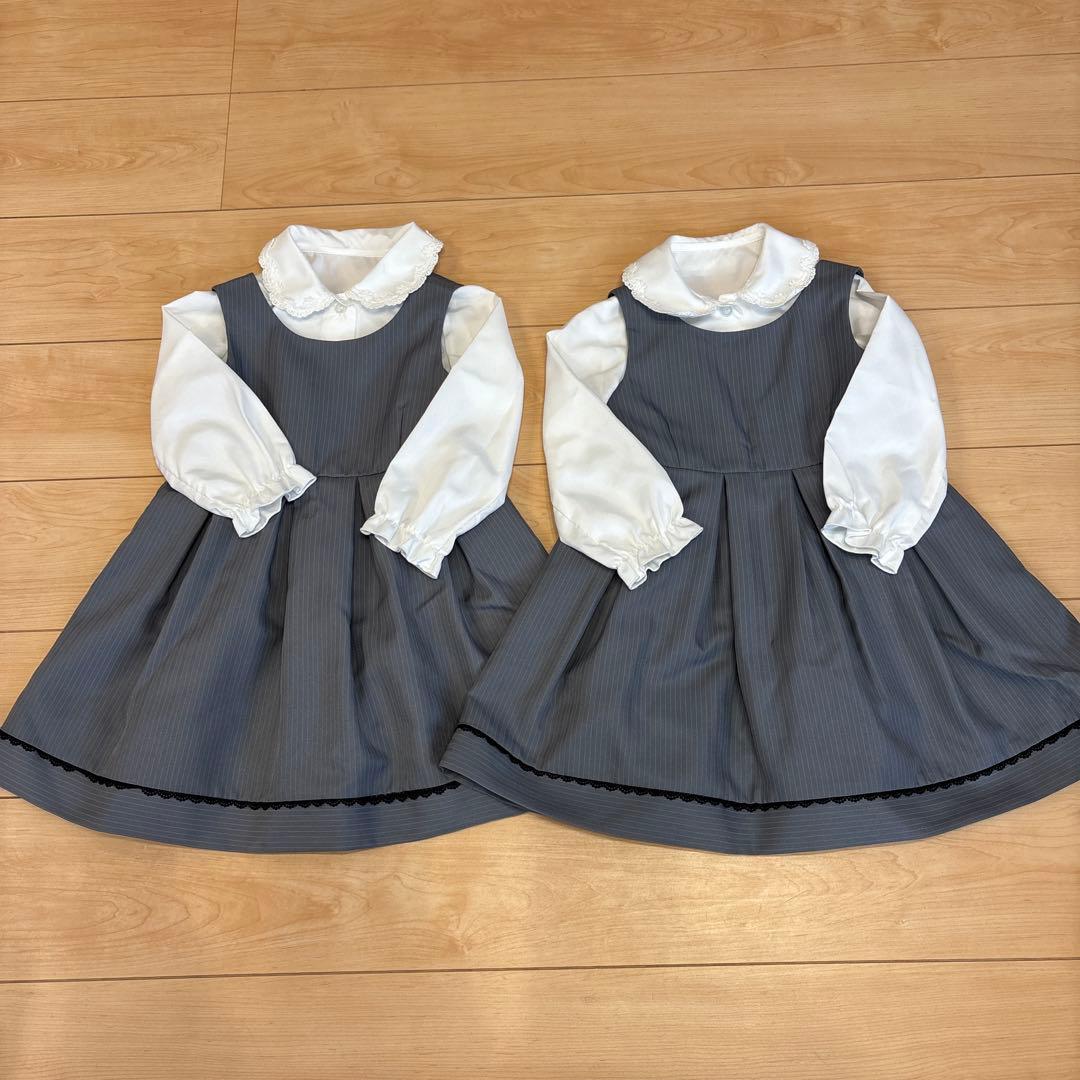 双子 女の子 卒園式 入学式 フォーマルワンピース 110 2着セット
