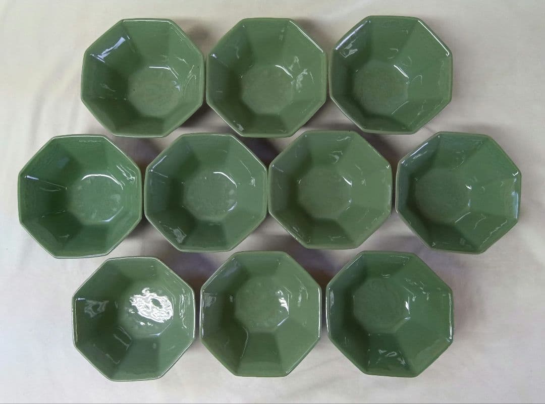 高台小鉢　蟹絵　5客　八角鉢　10客　骨董　和食器　懐石料理 会席 向付