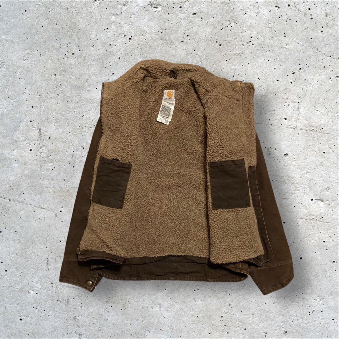 【カーハート】ダック地ジャケット　裏ボア　茶色　S 人気カラー i