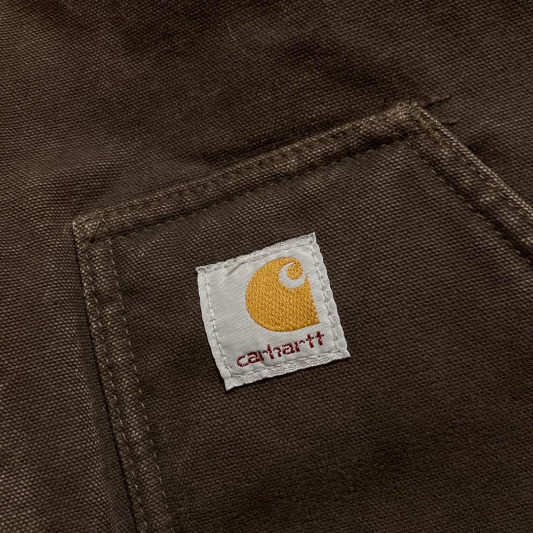 【カーハート】ダック地ジャケット　裏ボア　茶色　S 人気カラー i