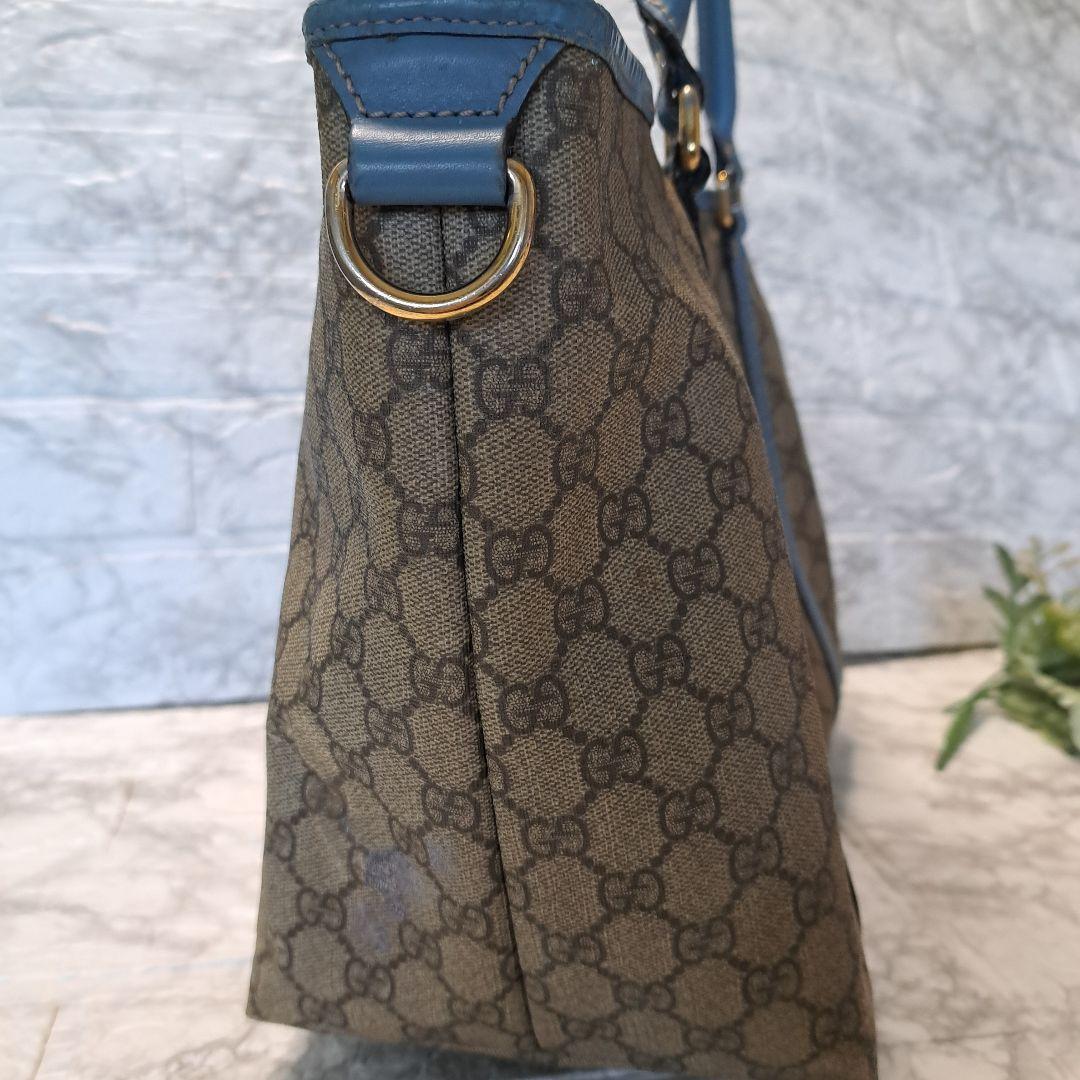 ✨️素敵✨️GUCCI GGスプリーム　PVC トートバッグ　ターコイズブルー