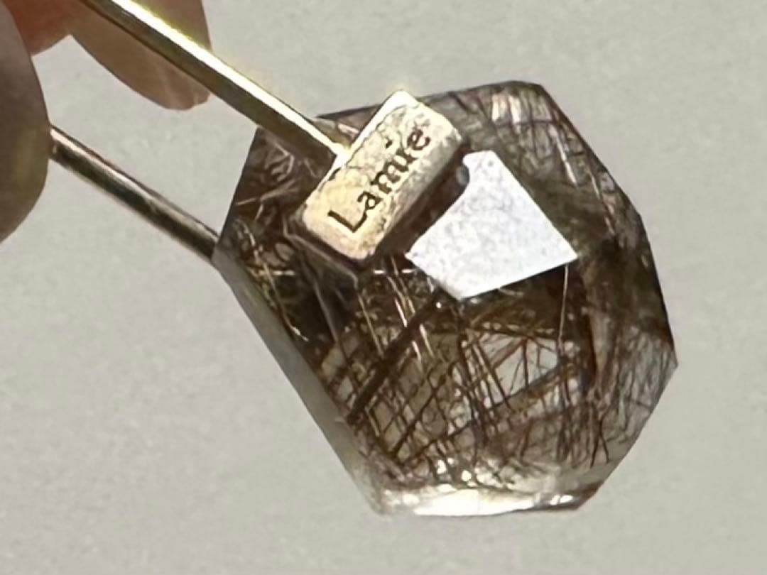 Lamie片耳用bagピアス　ルチルクオーツ