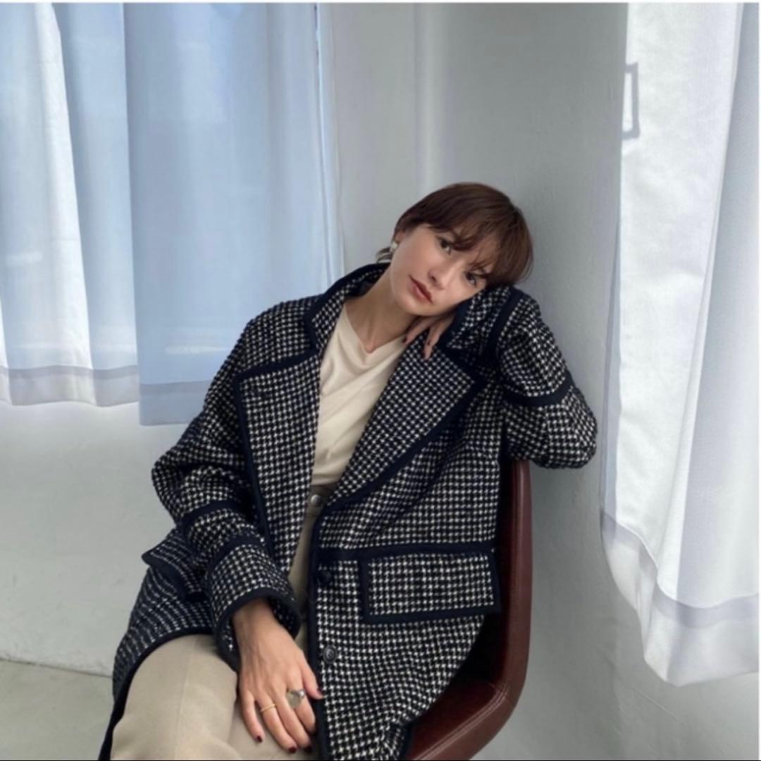 ジャケット・アウター Clane MIX HOUNDSTOOTH LINE JACKET
