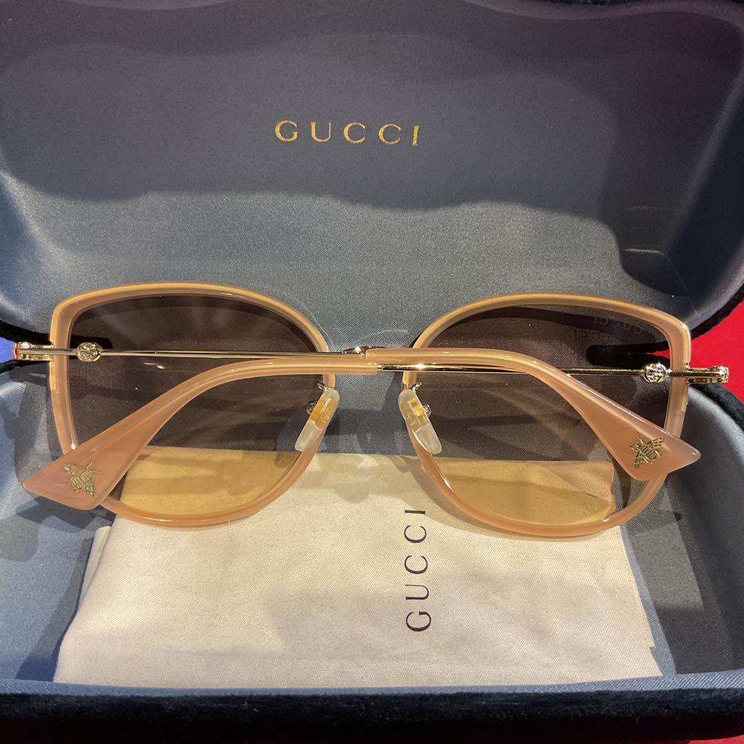 【クリスマスセール】★極美品★GUCCI ベージュ スクエア サングラス
