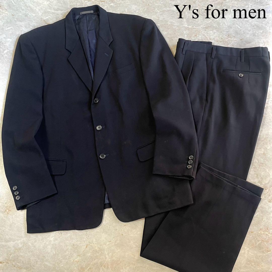 Y's for men ウール 総裏地 ジャケット パンツ スーツ 上下 紺