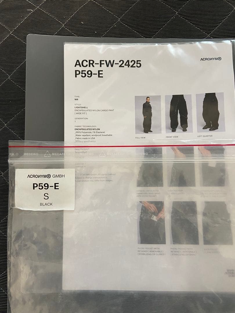 ACRONYM P59-E Sサイズ ブラック