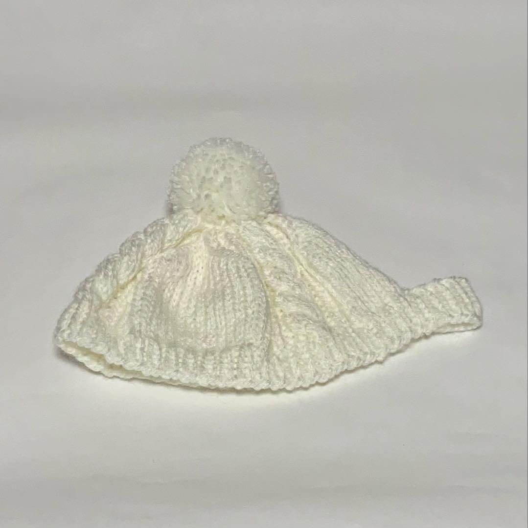 ℛちゃん。♡ くまのボンネット（グレー、ピンク）棒編みのニット帽（白）✖️2