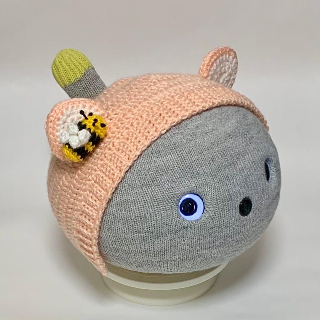 ℛちゃん。♡ くまのボンネット（グレー、ピンク）棒編みのニット帽（白）✖️2