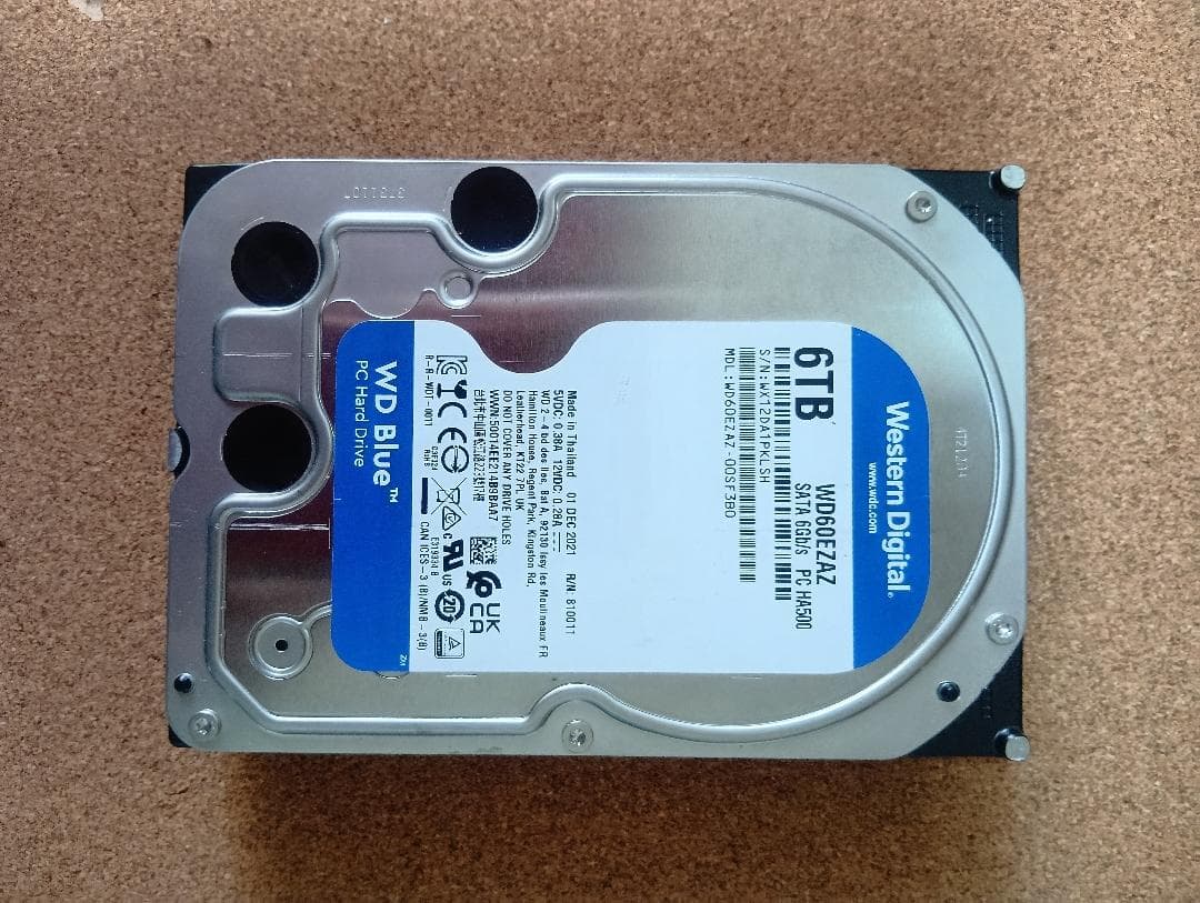 内蔵型ハードディスクドライブ Western Digital WD60EZAZ 6TB HDD (C)
