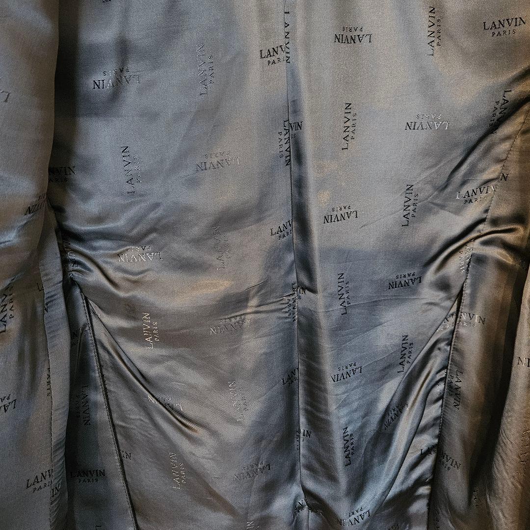 ランバン　カシミア　ダブルテーラードジャケット　濃紺　サイズＬ【美品】