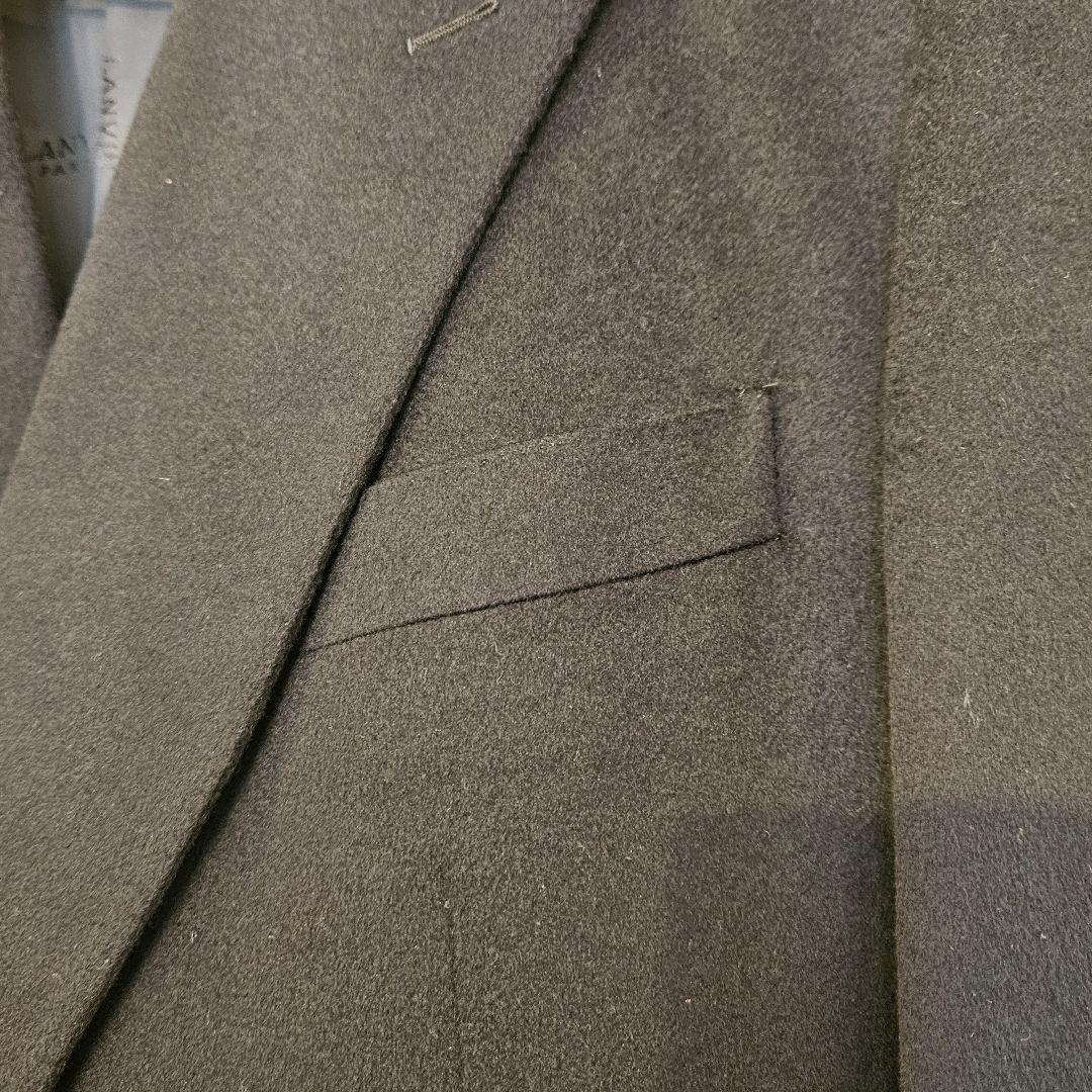 ランバン　カシミア　ダブルテーラードジャケット　濃紺　サイズＬ【美品】