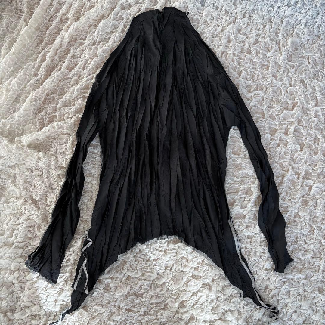 希少✨PLEATS PLEASE シワ加工　フリンジシャツ変形トップス