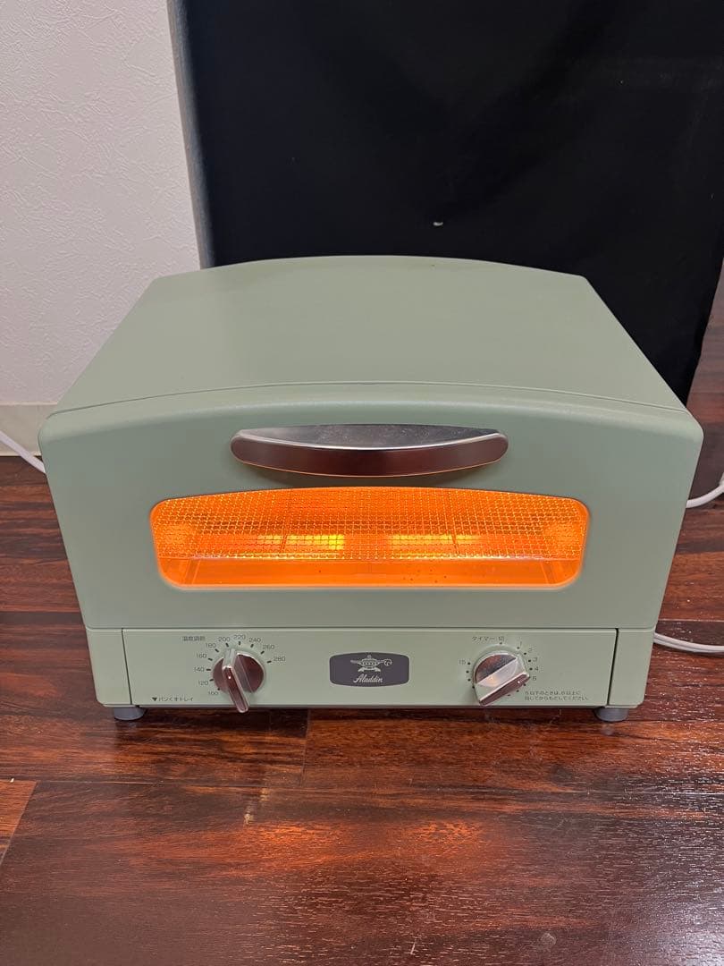 アラジン グラファイトトースター 2枚焼き グリーン 中古 動作確認済