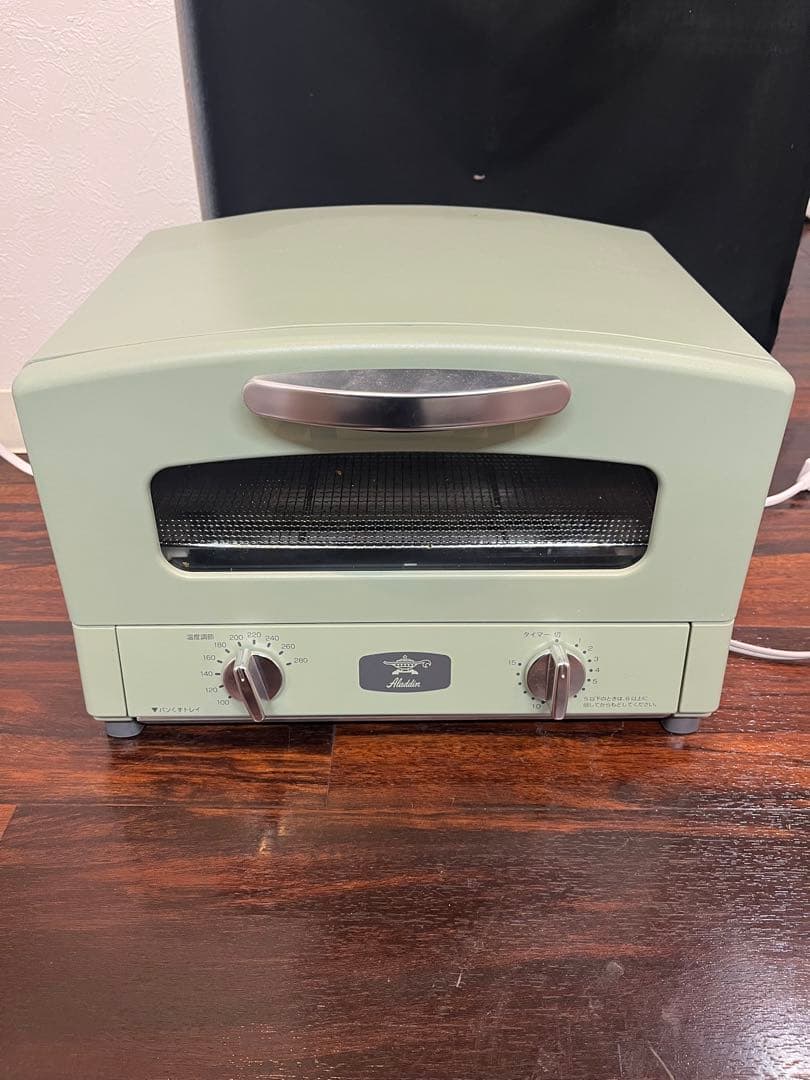 アラジン グラファイトトースター 2枚焼き グリーン 中古 動作確認済