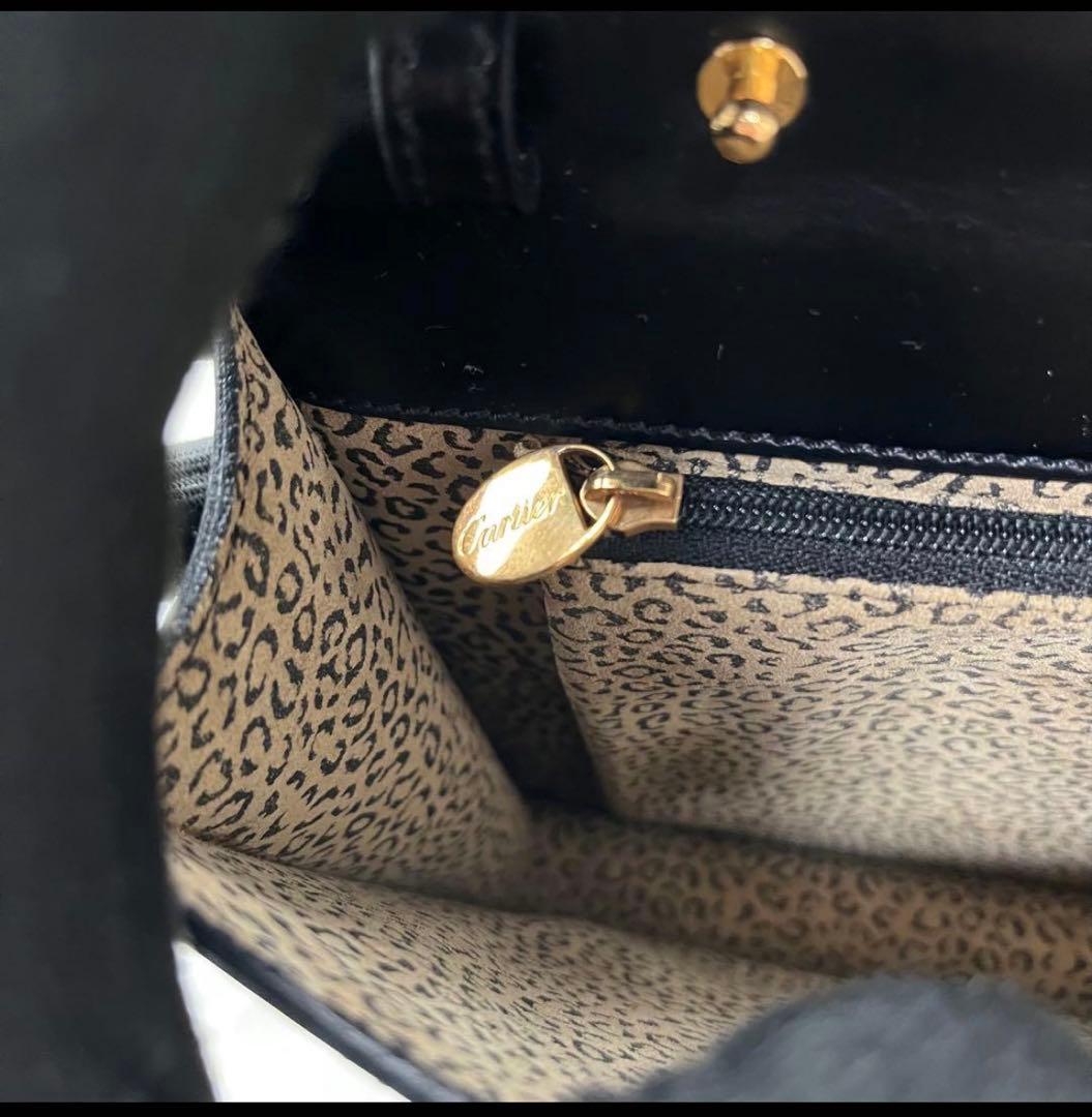 【美品】Cartier カルティエ パンテール クラッチバッグ レザー ブラック