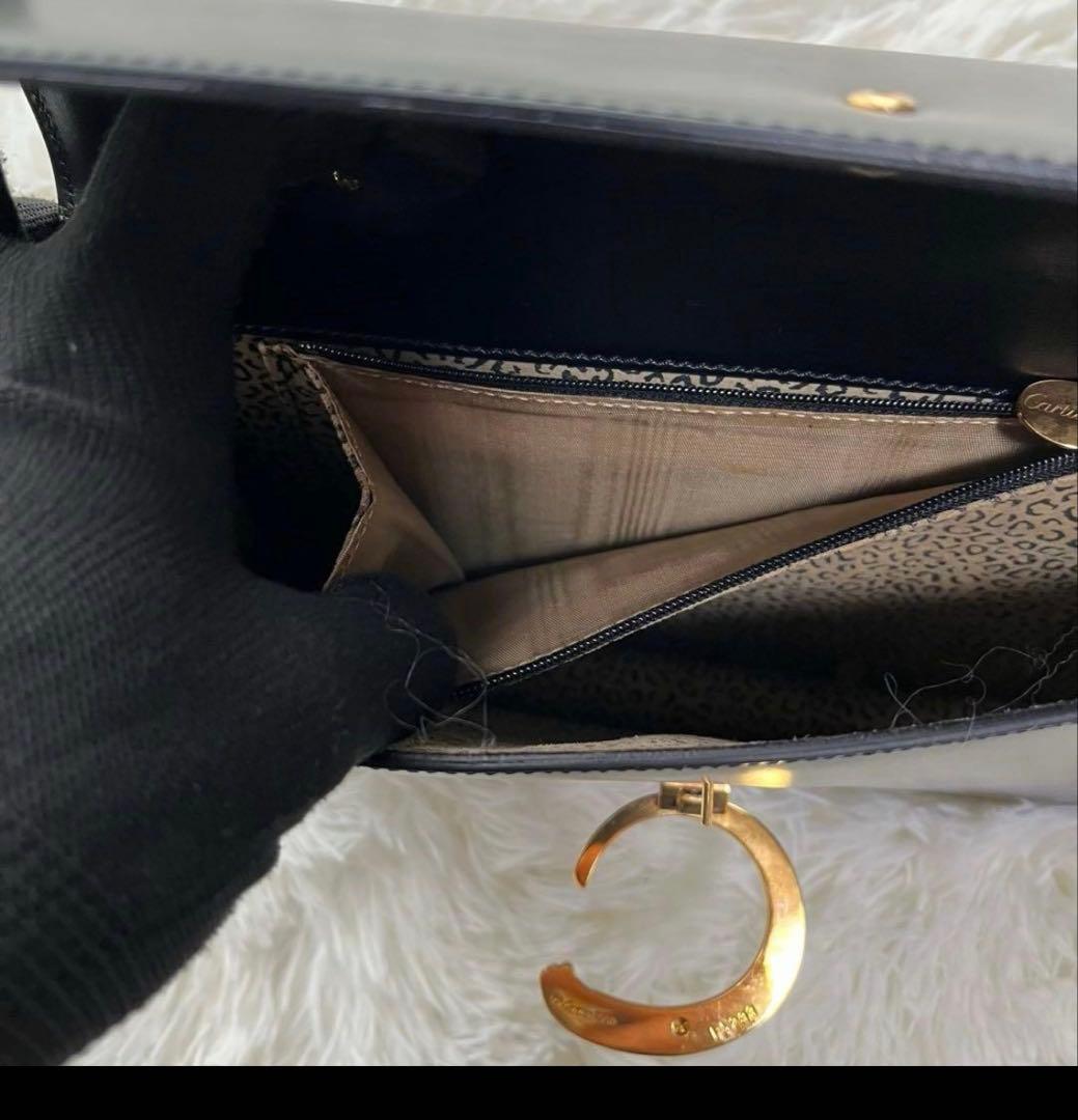 【美品】Cartier カルティエ パンテール クラッチバッグ レザー ブラック