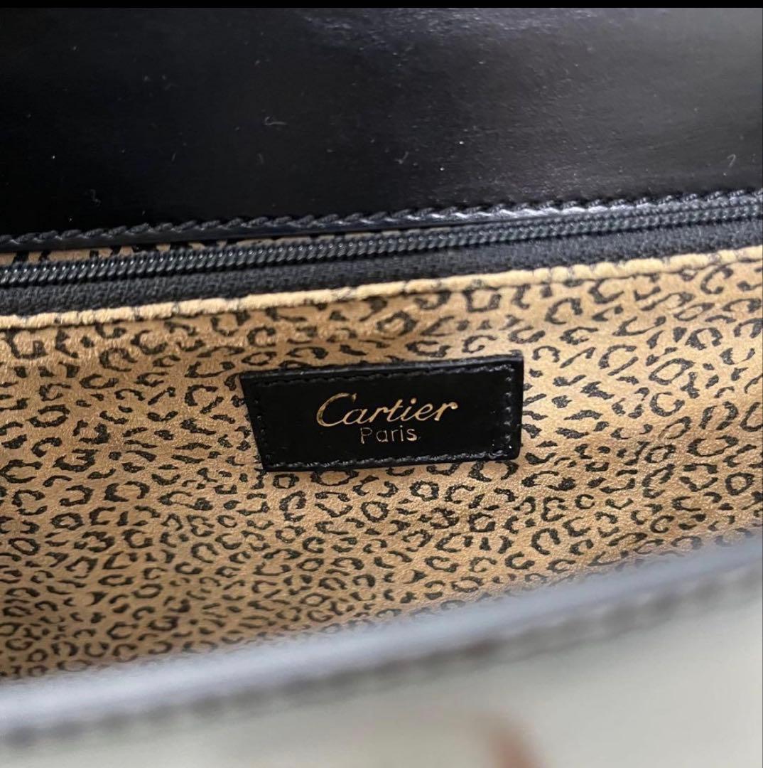 【美品】Cartier カルティエ パンテール クラッチバッグ レザー ブラック