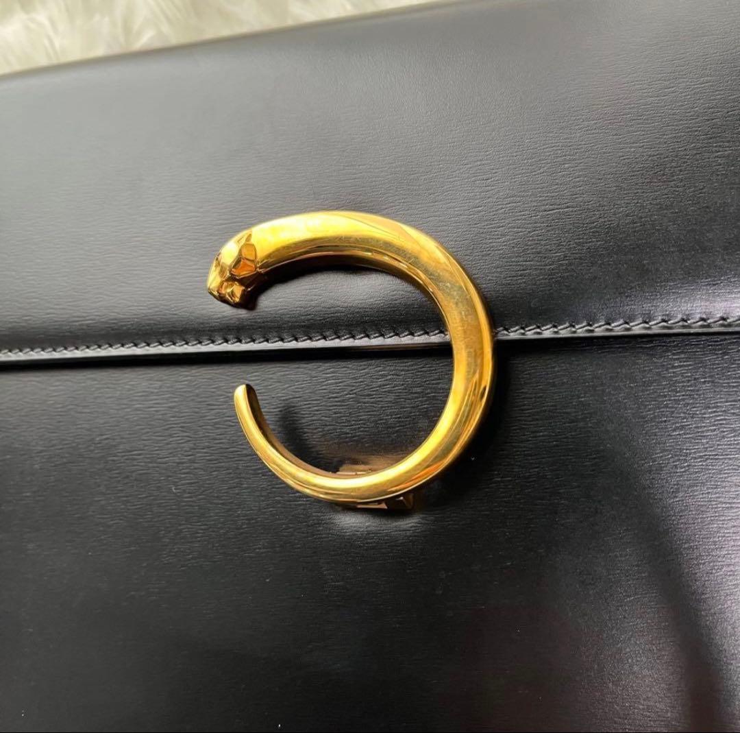 【美品】Cartier カルティエ パンテール クラッチバッグ レザー ブラック