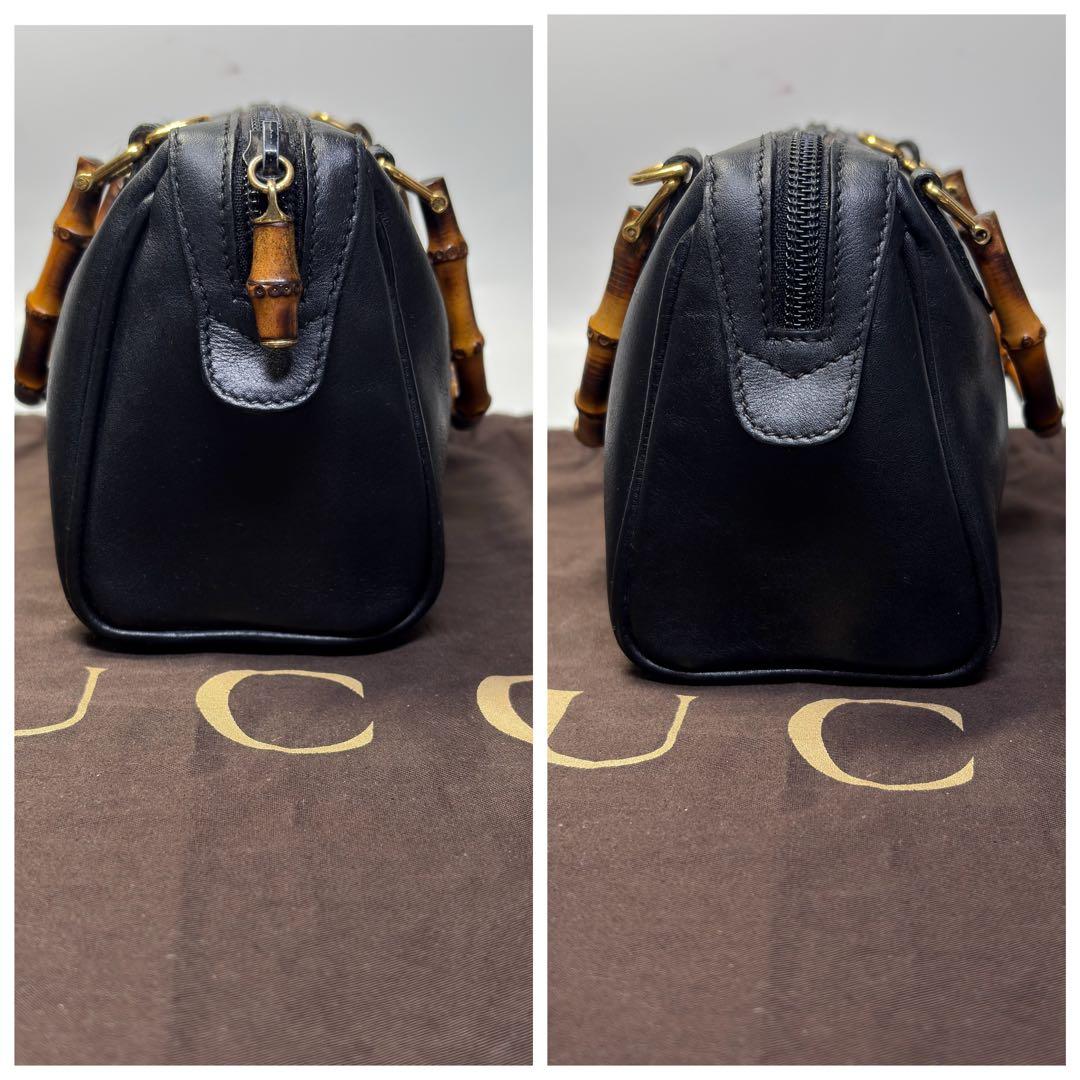 美品　グッチ バンブー 2WAY ミニ ボストンバッグ ヴィンテージ 黒　極小