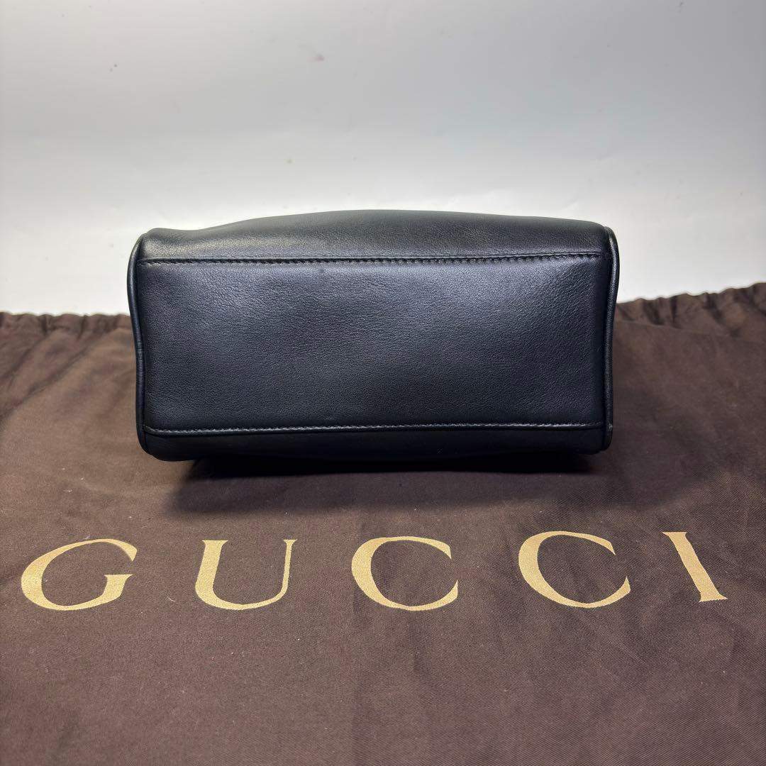 美品　グッチ バンブー 2WAY ミニ ボストンバッグ ヴィンテージ 黒　極小