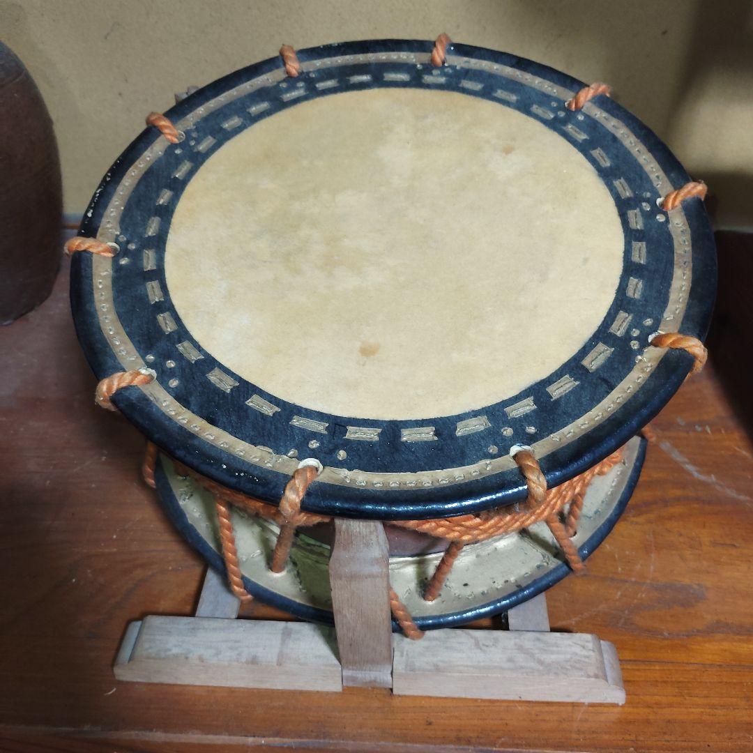 中型 和太鼓 黒と赤 スタンド付き