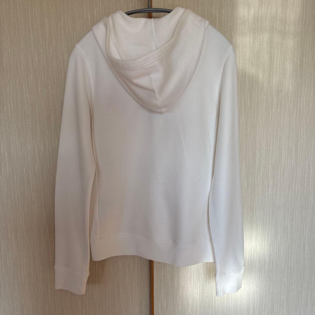 ラルフローレン　ビックポニー　ピンク刺繍　白パーカー　ジップアップ