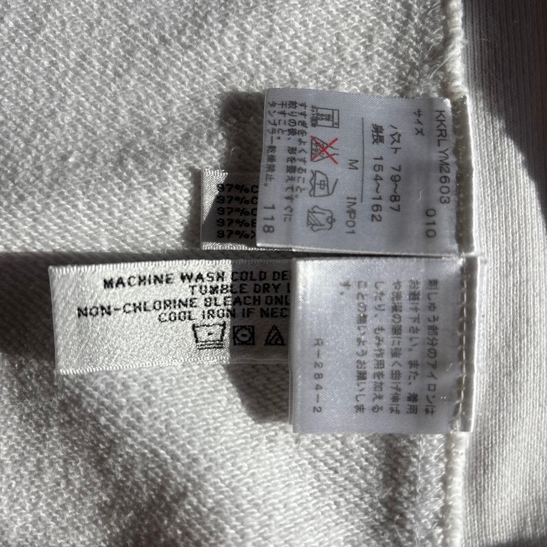 ラルフローレン　ビックポニー　ピンク刺繍　白パーカー　ジップアップ