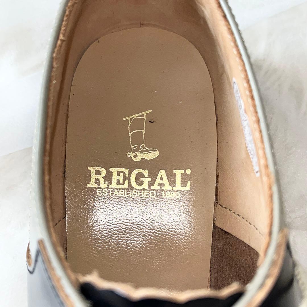 未使用級✨REGALリーガル　サドルシューズ　ブラック　グレー　レザー　2452