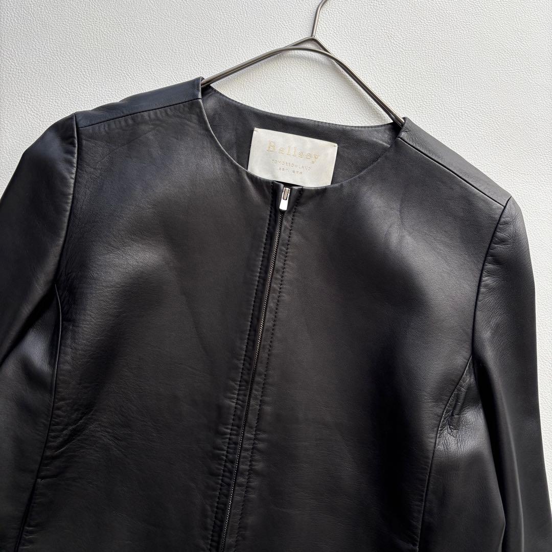 Ballseyボールジィ　ラムレザー　ノーカラージャケット シングルライダース